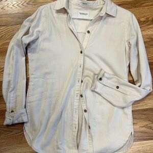 Abercrombie & Fitch Women’s Beige Button-Down Shirt